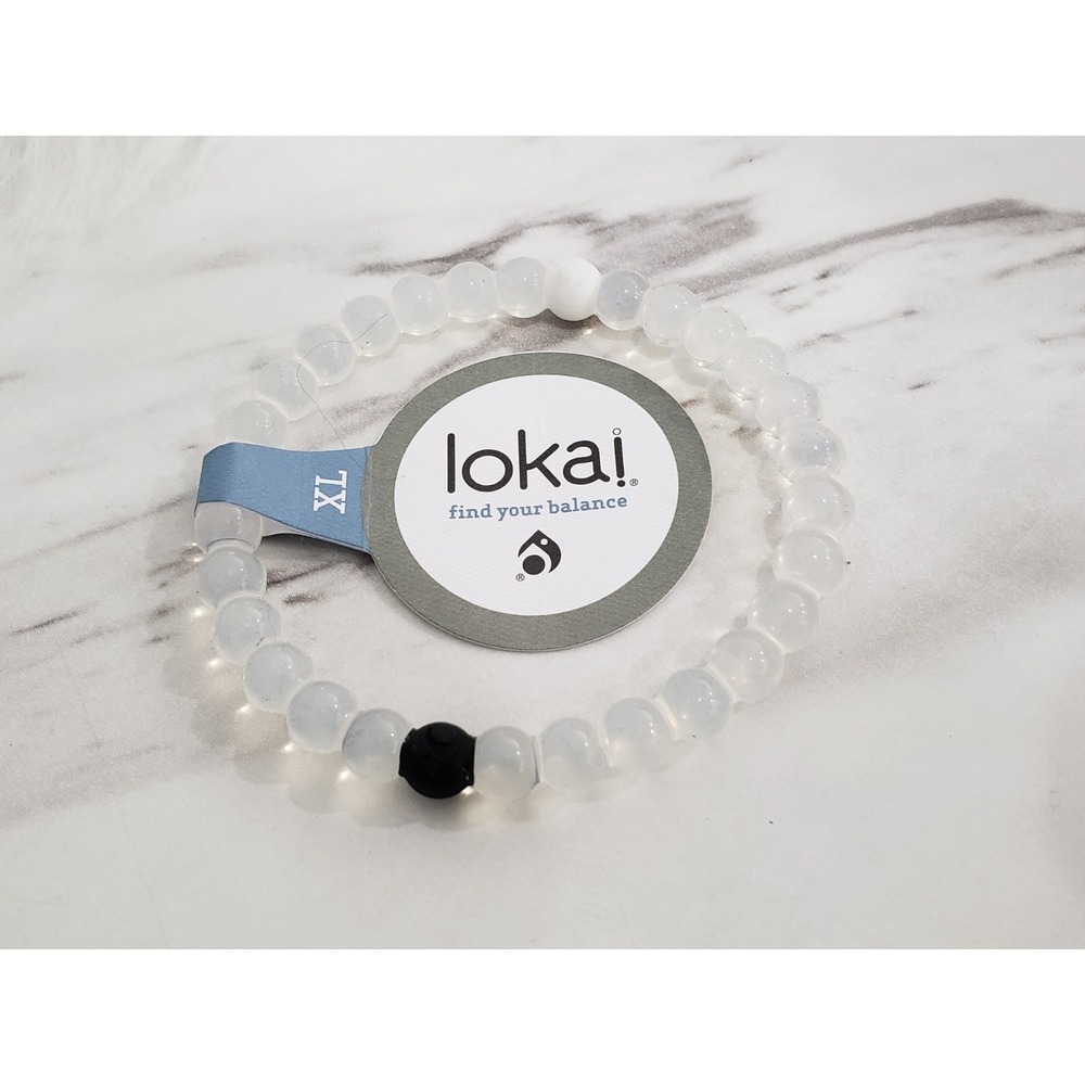 NEW Lokai Bracelet XL Bracelet Everest & Dead Sea Water Clear white